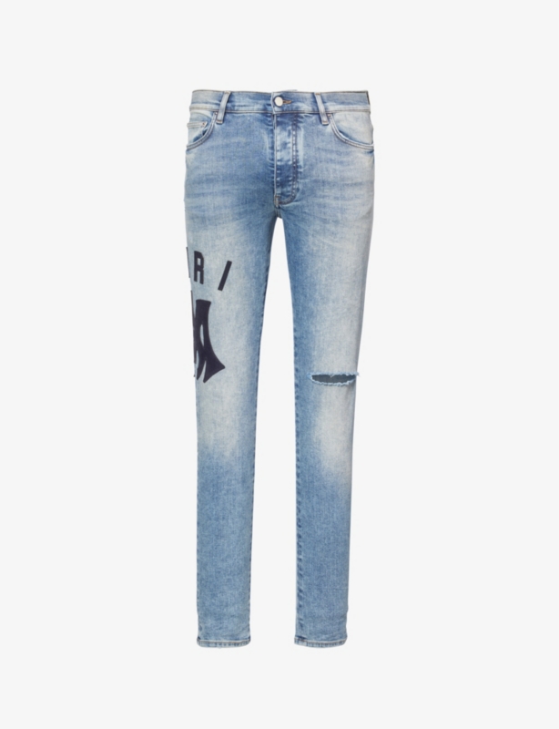 Brand-patch skinny-leg denim jeans