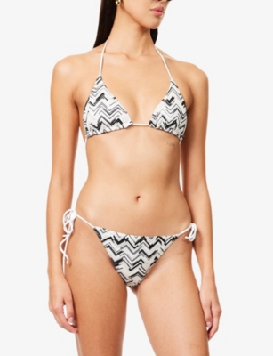 Missoni Womens Miss Chev Zig-zag Tulle Bikini Set Black/white In Black