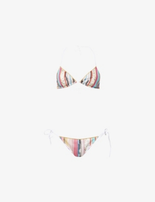 Missoni Womens Miss Striped Lurex Bikini Set Multi Light