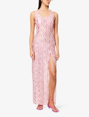 MISSONI: Chevron Sleeveless Stretch-Woven Maxi Dress