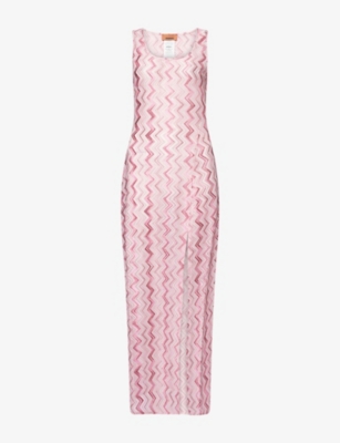 MISSONI: Chevron Sleeveless Stretch-Woven Maxi Dress