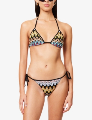 Missoni Womens Multi W/dark Base Miss Lace Raschel Triangle Bikini Set