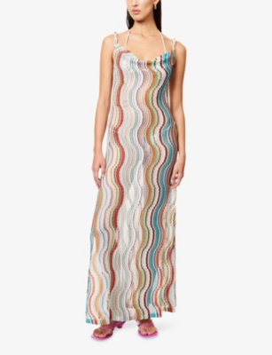 MISSONI: Miss Wave Lurex Knitted Maxi Dress