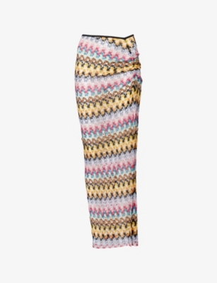 Missoni Womens Miss Lace Raschel Knitted Maxi Skirt Multi W/dark Base