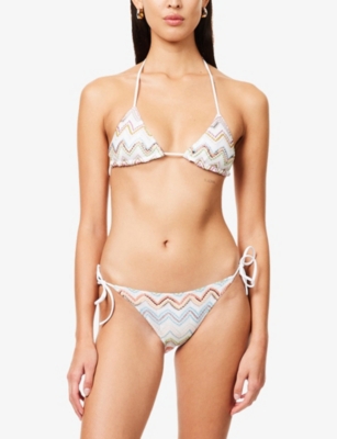 Missoni Womens Multicolor W/white Base Miss 3d Chevron Zig-zag Bikini Set