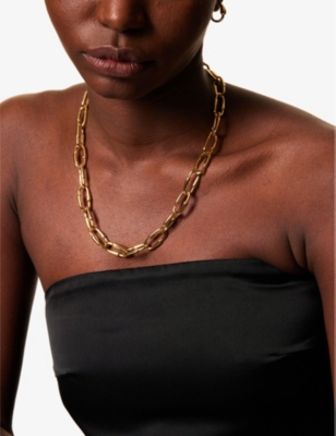 PDPAOLA: Loop Chain 18ct yellow gold-plated brass necklace