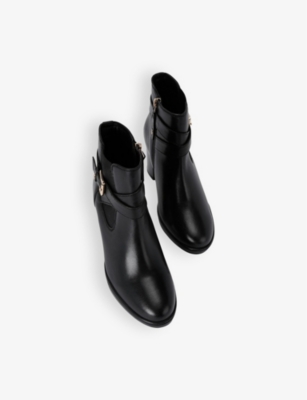 Kg Kurt Geiger Womens  Sage Buckle-strap Leather Heeled Ankle Boots In Black