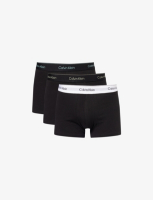 Mens Calvin Klein Icon Branded Pack Of Three Stretch-Cotton Trunks