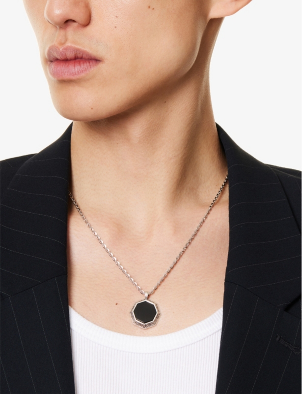 Octagon Amulet onyx and sterling-silver necklace