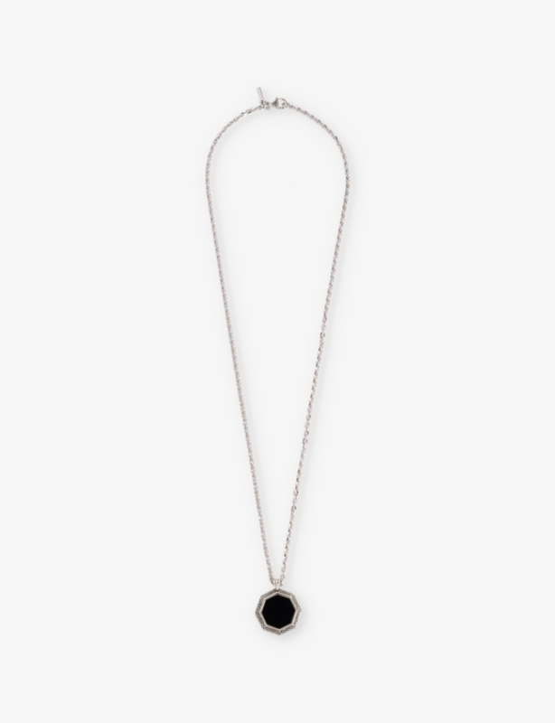 Octagon Amulet onyx and sterling-silver necklace