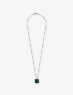 EMANUELE BICOCCHI: Square sterling-silver and malachite necklace
