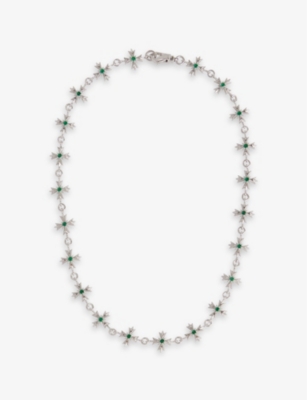 EMANUELE BICOCCHI: Crystal Crest sterling-silver and cubic-zirconia necklace