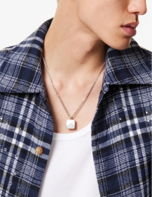 EMANUELE BICOCCHI: Square Amulet mother-of-pearl and sterling-silver necklace