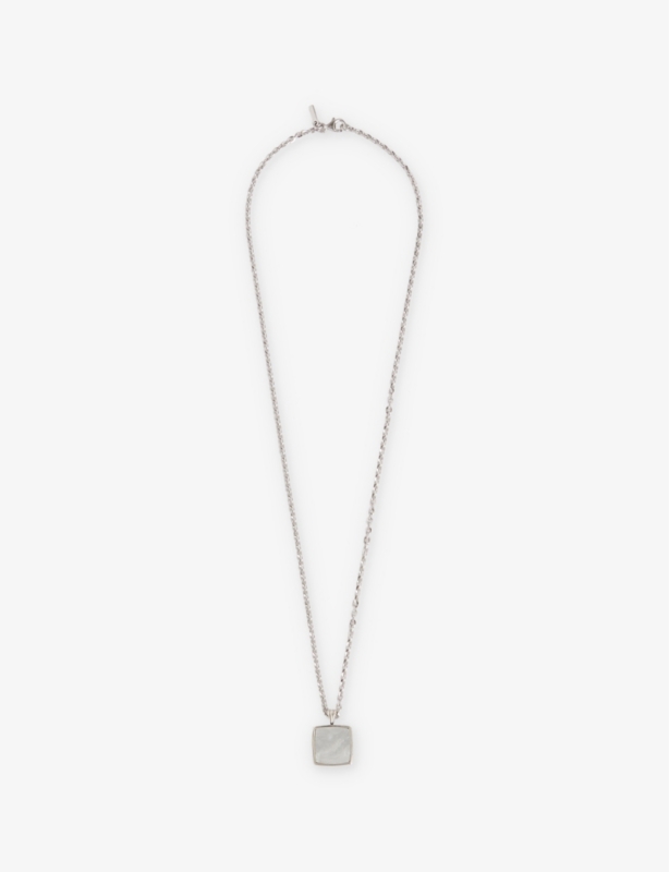 Square Amulet mother-of-pearl and sterling-silver necklace