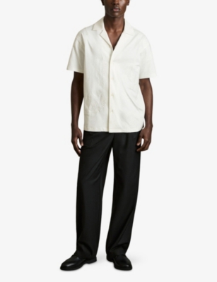 REISS: Stockwell Paisley-Embroidered Cotton-Jersey Shirt