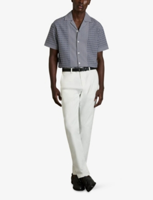 REISS: Matisse Geometric-Pattern Woven Shirt