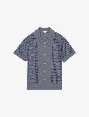 REISS: Matisse Geometric-Pattern Woven Shirt