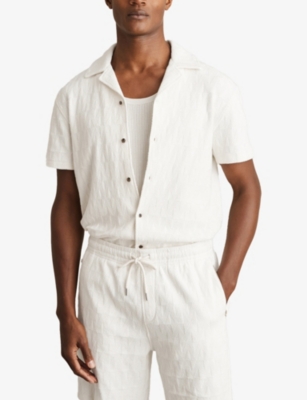 REISS: Ackling Cuban-Collar Cotton-Blend Shirt