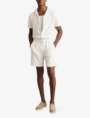 REISS: Ackling Cuban-Collar Cotton-Blend Shirt