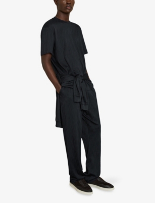 REISS: Ivan Jacquard-Wave Woven T-Shirt