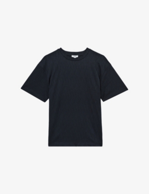REISS: Ivan Jacquard-Wave Woven T-Shirt