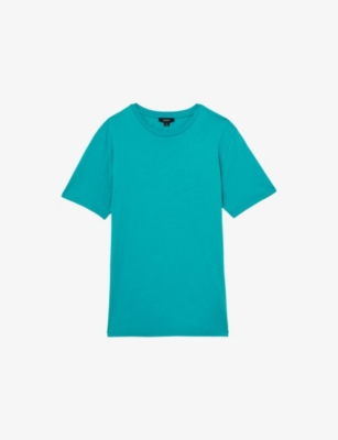 Shop Reiss Mens Seafoam Bless Crewneck Short-sleeve Cotton T-shirt