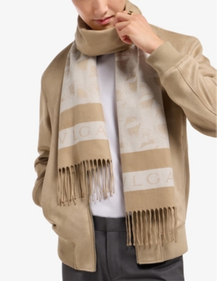 BVLGARI: Heritage Diva Impression logo-print silk scarf