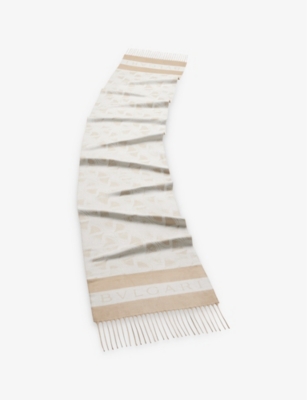 BVLGARI: Heritage Diva Impression logo-print silk scarf