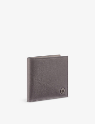 Shop Bvlgari Womens Grey   Man Leather Compact Wallet