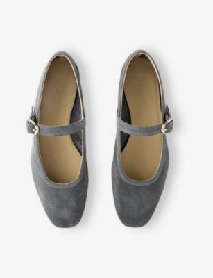 LE MONDE BERYL WOMENS BALLET MARY JANE LEATHER FLATS GREY/DARK EUR 36 / 3 UK 