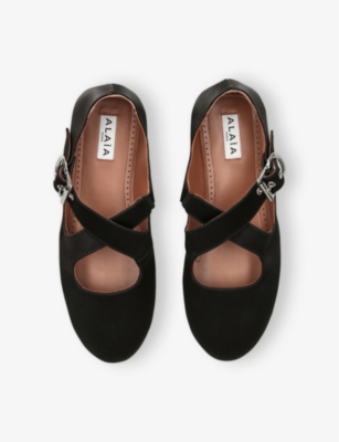 Criss Cross patent-leather ballet flats