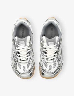 Shop Bottega Veneta Womens Silver Com Orbit Metallic Woven Low-top Trainers Eur 39 / 6 Uk