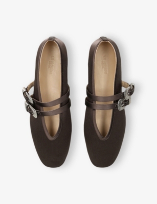LE MONDE BERYL WOMENS LE MONDE BERYL CLAUDIA DOUBLE-BUCKLE SATIN SLIPPERS 