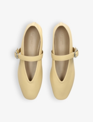 Shop Le Monde Beryl Womens Beige Stella Single-strap Leather Ballet Flats Eur 39 / 6 Uk