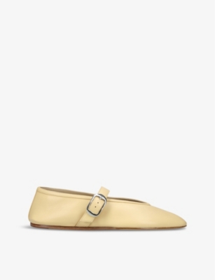 Le Monde Beryl Stella Buckle Detail Ballerina Shoes In Beige