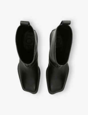Onda Wavy-Toe Heeled Leather Boots
