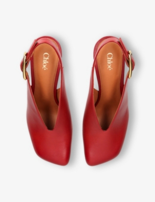 CHLOE: Andrea slingback leather heeled pumps