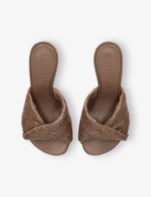 Bottega Veneta Brown Blink Heeled Sandals In Mid Brown