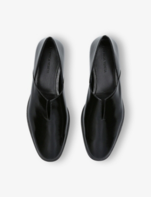 Bottega Veneta Womens Black Cha Cha Closed-back Leather Slipper Eur 37 / 4 Uk In Black