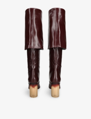 CHLOE: Georgia fold-over heeled leather boots