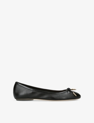 Shop Chloé Womens Black Iris Ballerina Leather Flats