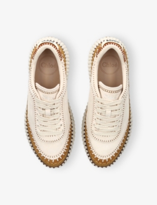 Chloé Chloe Nama Panelled Suede Sneakers In Brown/oth