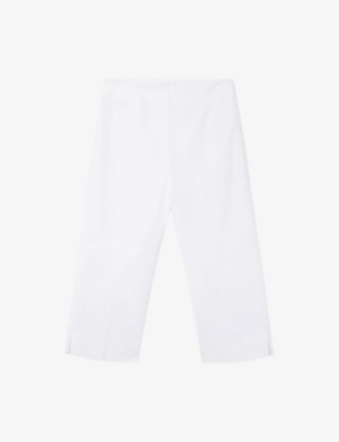 The White Company S White Slim-leg Mid-rise Stretch-cotton Capri Trousers In White