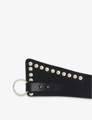 Iro Womens Mona Studded Leather Belt Bla01 In Bla01