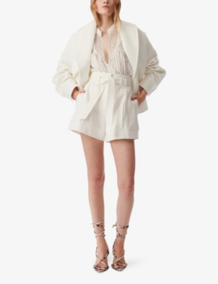 Iro Womens  Hannou Oversized-fit Cotton-blend Shorts In Whi02