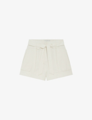 Iro Womens  Hannou Oversized-fit Cotton-blend Shorts In Whi02