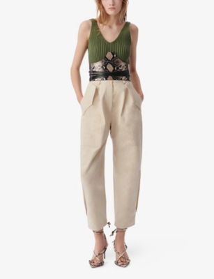 Iro Womens  Natsa Flap-pocket Cotton And Linen Trousers In Bei37