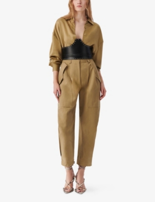 Iro Womens Natsa Flap-pocket Cotton And Linen Trousers Kak01 In Kak01