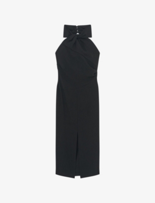 Iro Womens Barana Halterneck Woven Midi Dress Bla01 In Bla01