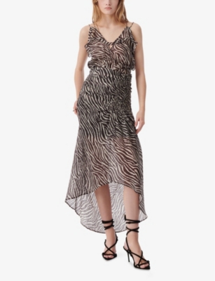 IRO: Vojita Zebra-Print Lyocell-Blend Top